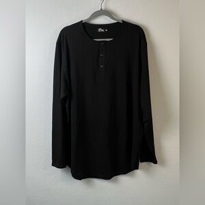 Zyia Active Black Long Sleeve Henley Top